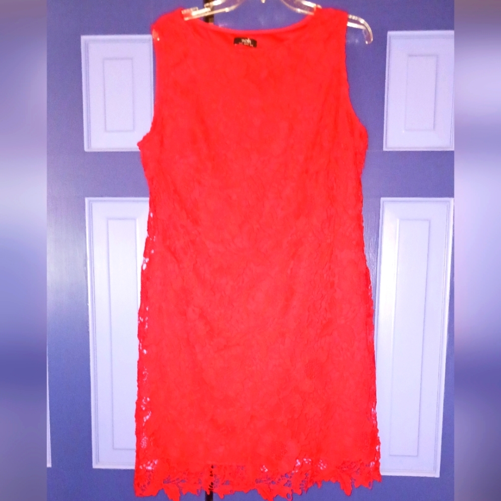 WALLIS LADIES WOMENS 14 RED LACE DRESS VALENTINES SPRING EASTER GORGEOUS SEXY